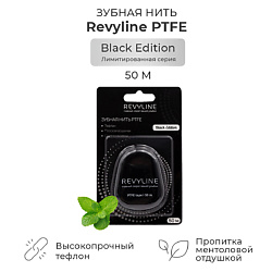 Зубная нить вощеная PTFE Black Edition, мятная