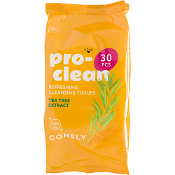 Очищающие и освежающие мицеллярные салфетки с экстрактом чайного дерева Pro – Clean Refreshing Cleansing Tissues Tea Tree Extract