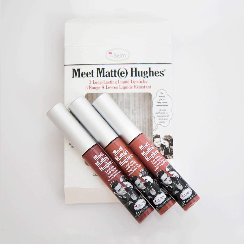 THEBALM Набор из 3 оттенков мини жидких матовых помад Meet Matt(e) Hughes – фото 2