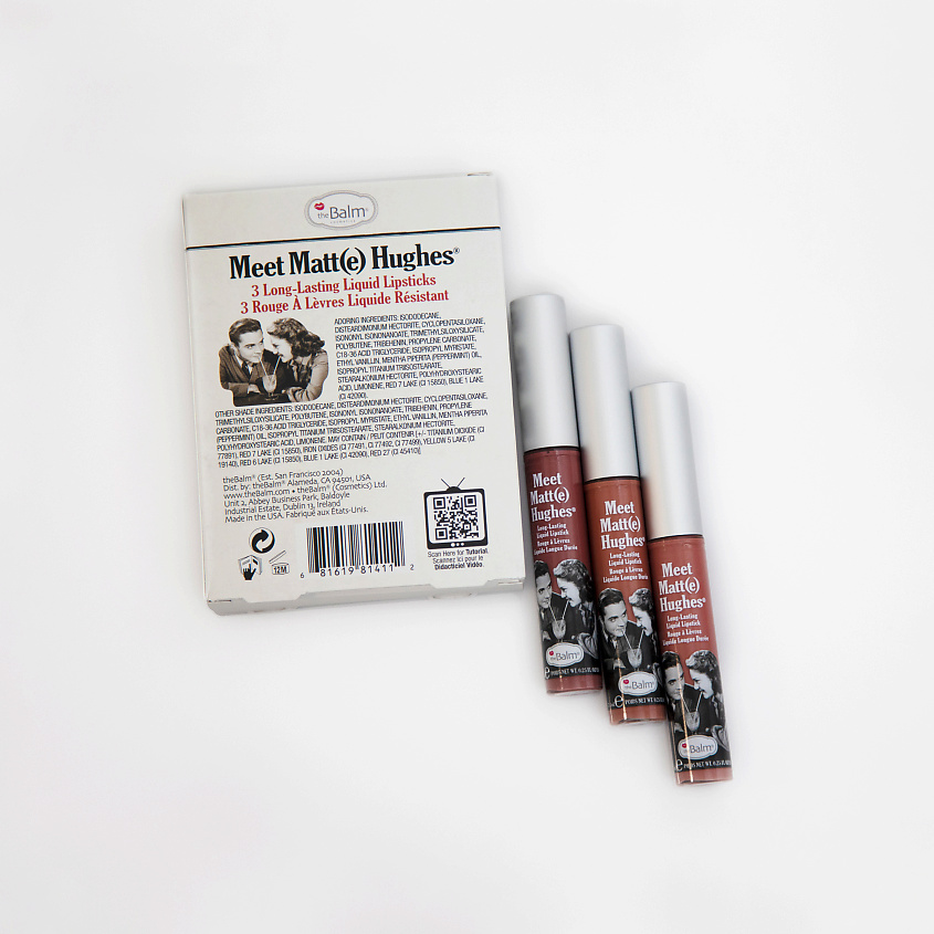 THEBALM Набор из 3 оттенков мини жидких матовых помад Meet Matt(e) Hughes – фото 4