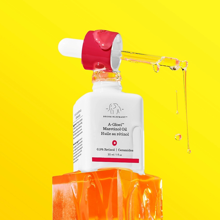 DRUNK ELEPHANT Масло Maretinol с ретинолом и марулой A-Gloei Maretinol Oil 0.5% Retinol Ceramides – фото 3