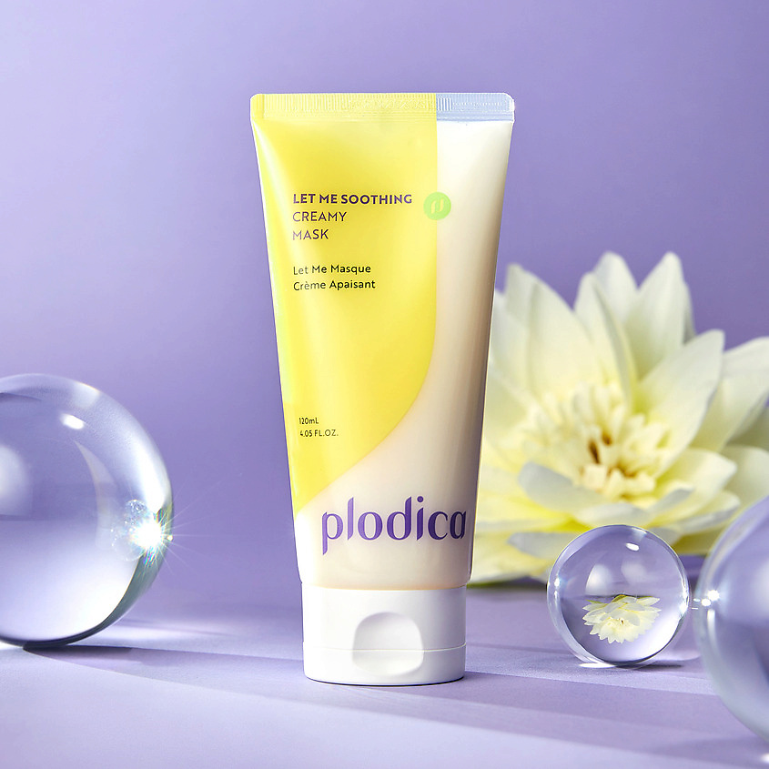 PLODICA Маска для лица успокаивающая с экстрактом лотоса Let Me Soothing Creamy Mask – фото 6