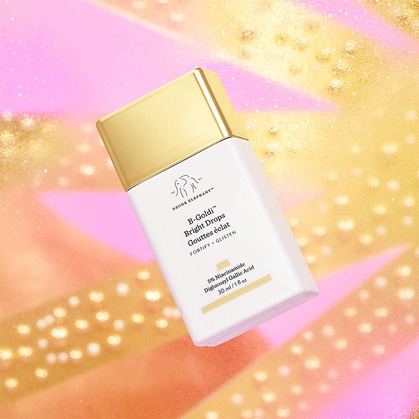 DRUNK ELEPHANT Сыворотка для сияния кожи в каплях B-Goldi Bright Drops Fortify + Glisten – фото 6