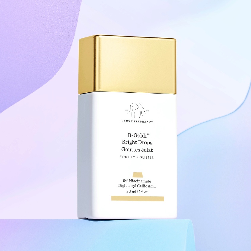 DRUNK ELEPHANT Сыворотка для сияния кожи в каплях B-Goldi Bright Drops Fortify + Glisten – фото 4