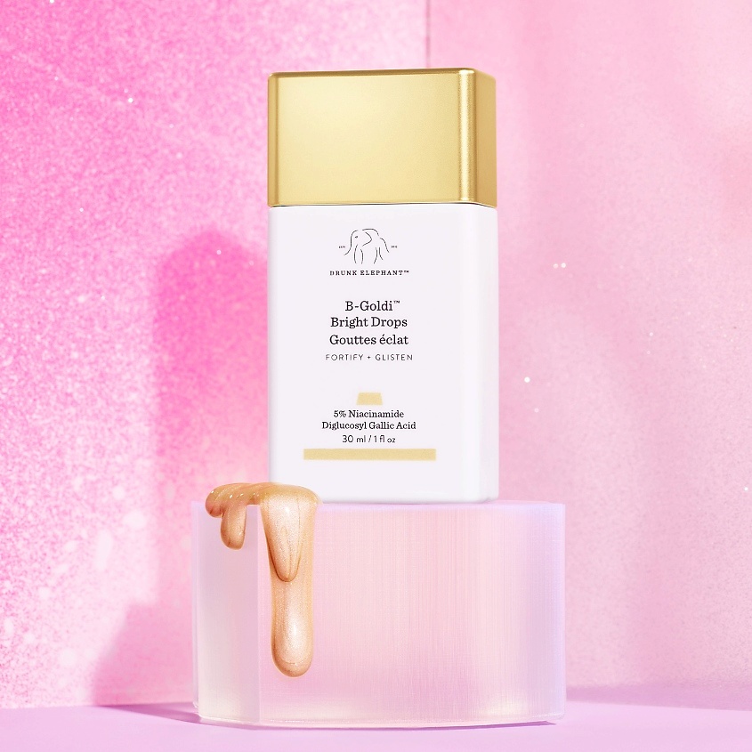 DRUNK ELEPHANT Сыворотка для сияния кожи в каплях B-Goldi Bright Drops Fortify + Glisten – фото 5