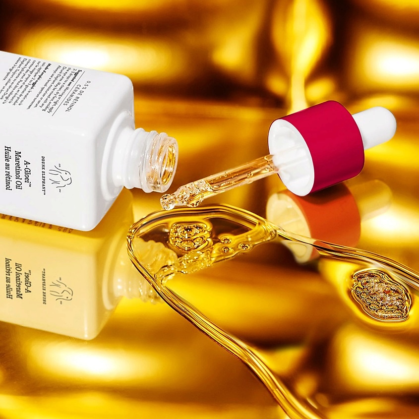 DRUNK ELEPHANT Масло Maretinol с ретинолом и марулой A-Gloei Maretinol Oil 0.5% Retinol Ceramides – фото 5
