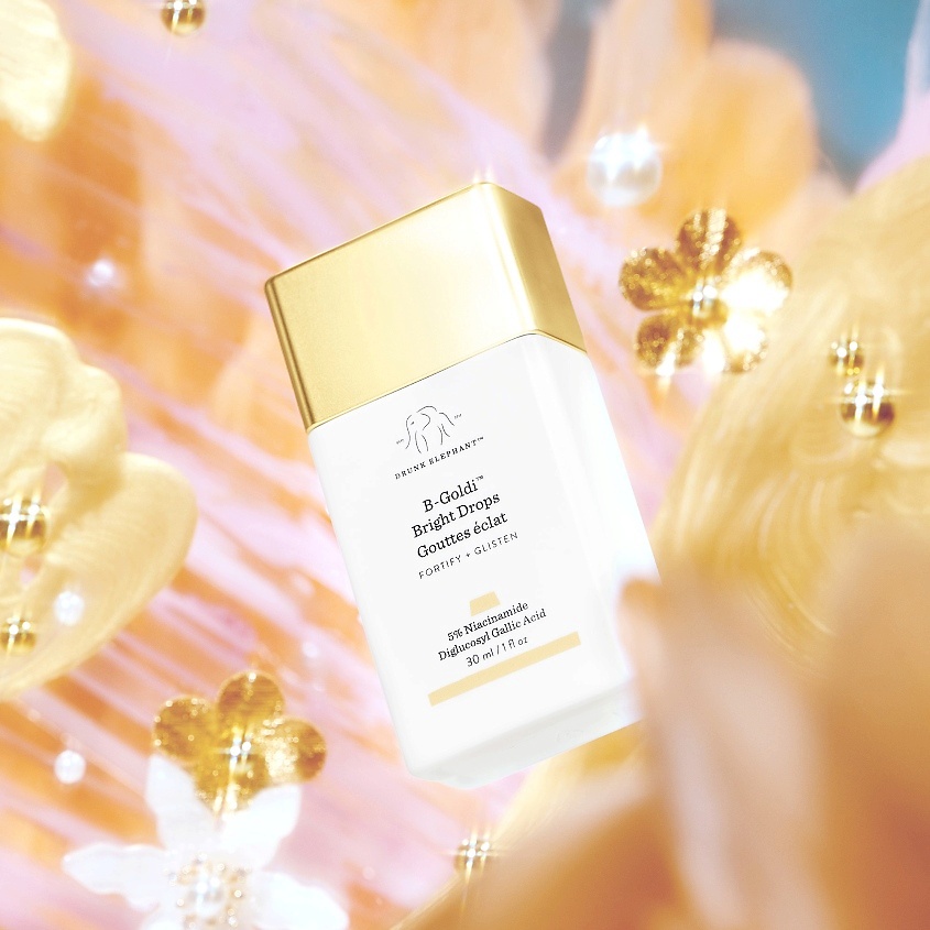 DRUNK ELEPHANT Сыворотка для сияния кожи в каплях B-Goldi Bright Drops Fortify + Glisten – фото 3