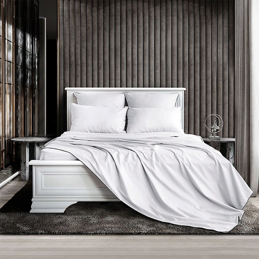 SOFT SILVER Антибактериальный комплект постельного белья Antibacterial Bed Linen Set, 1,5-спальный. Цвет: «Альпийский снег» (белый) – фото 2
