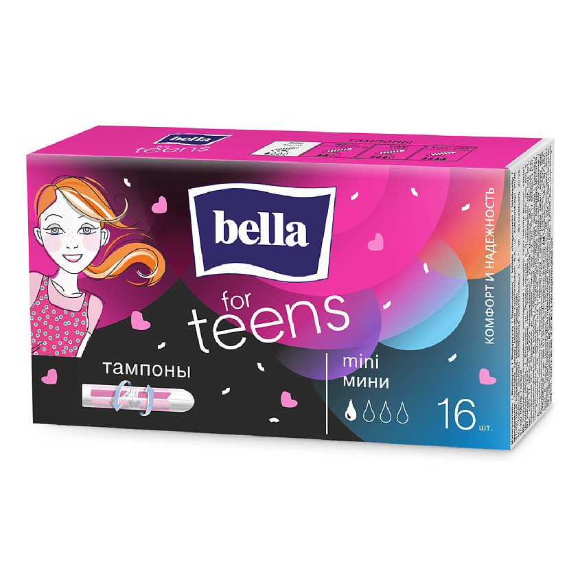 Изображение товара Гигиенические тампоны BELLA FOR TEENS мини 16 шт. для легких выделений
