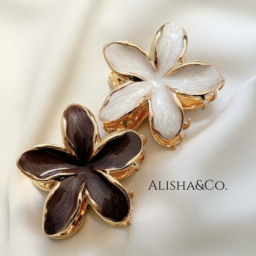 Изображение товара Крабик для волос ALISHA&CO. с гавайским цветком 2 шт., бежевый