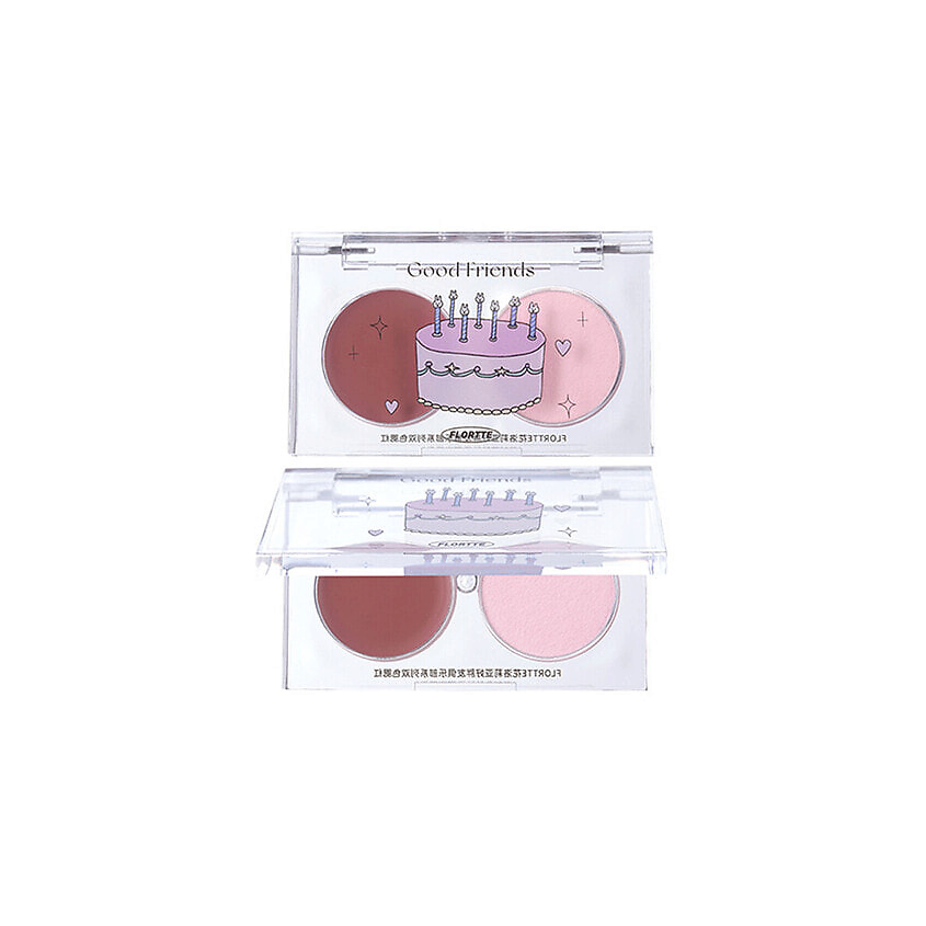 Изображение товара FLORTTE Двухцветные румяна Good Friends Club Dual-Color Blush, № 01