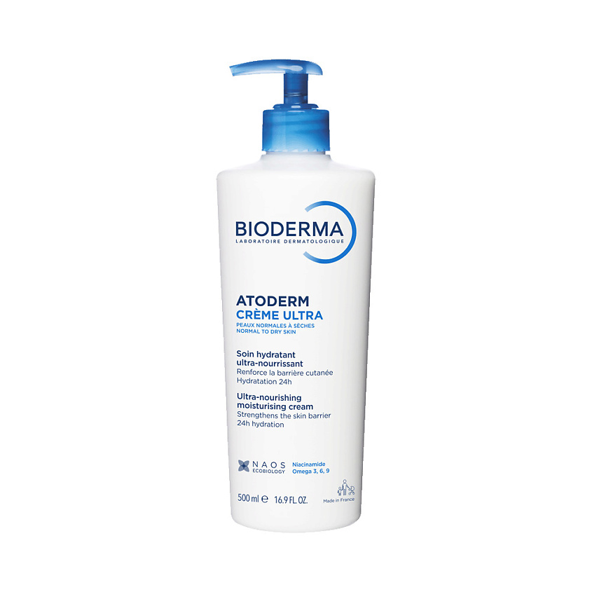 Изображение товара BIODERMA Крем для увлажнения нормальной и сухой кожи лица и тела Atoderm Ultra, 500 мл