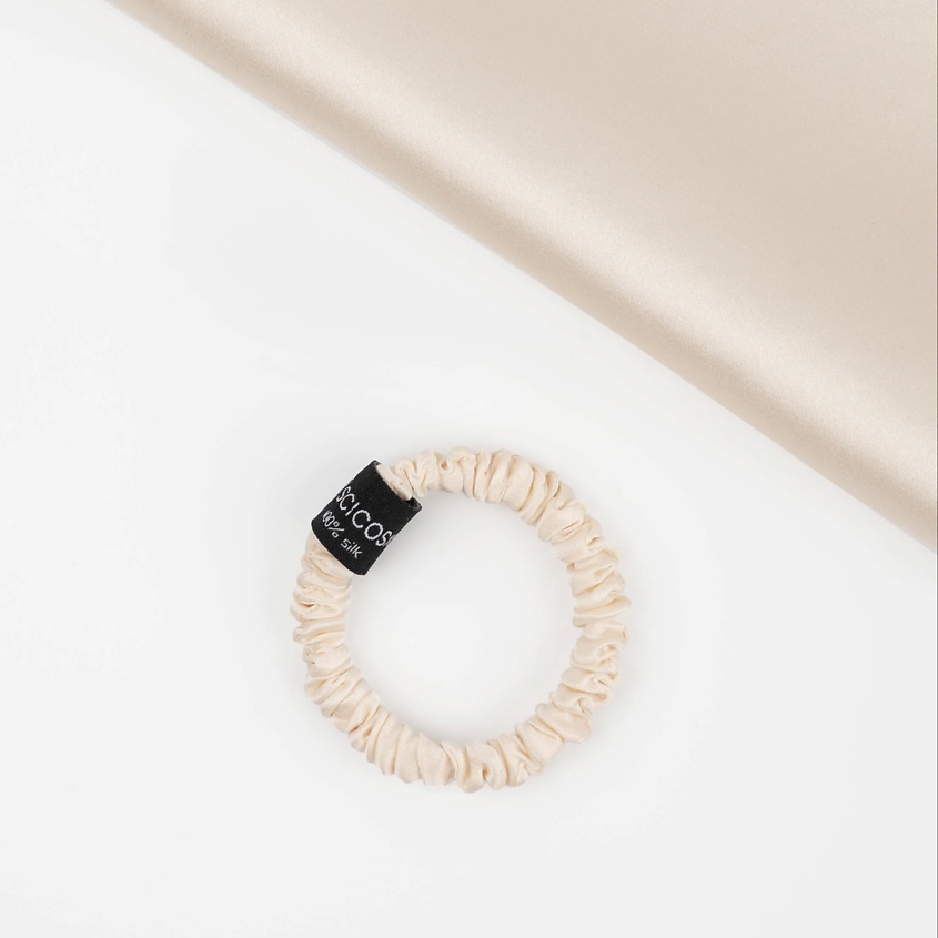 Изображение товара Шёлковая резинка для волос 1 см натуральный шёлк для взрослых и детей SCICOSMO