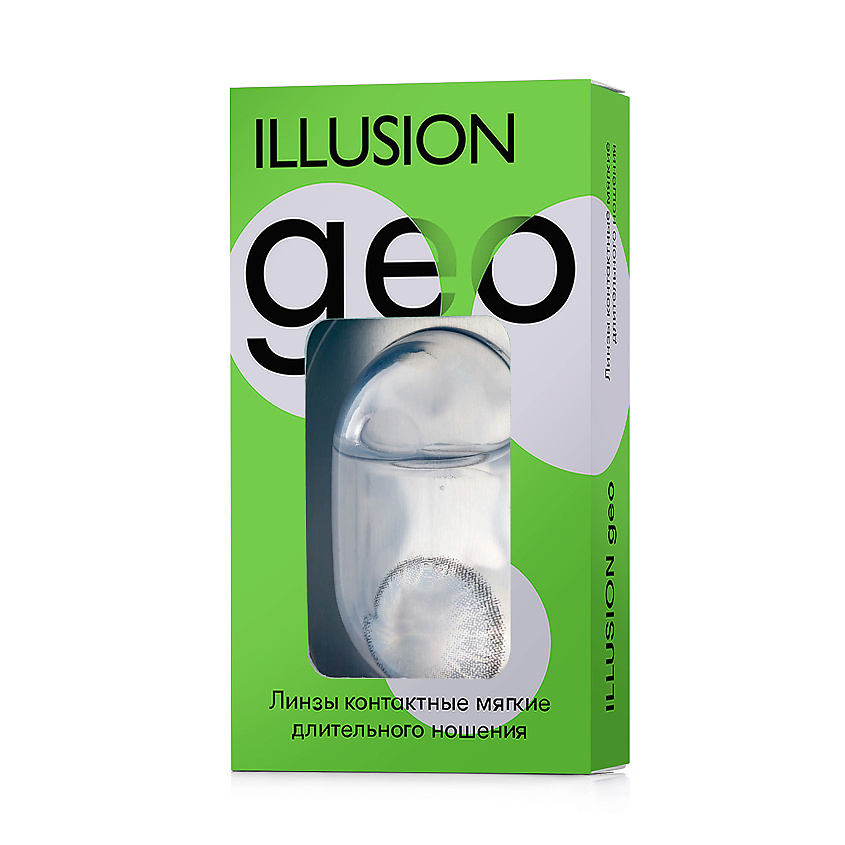 Изображение товара ILLUSION Цветные контактные линзы GEO Diamond blue, -1.50 / 8.6 / 14.2 / 2шт.
