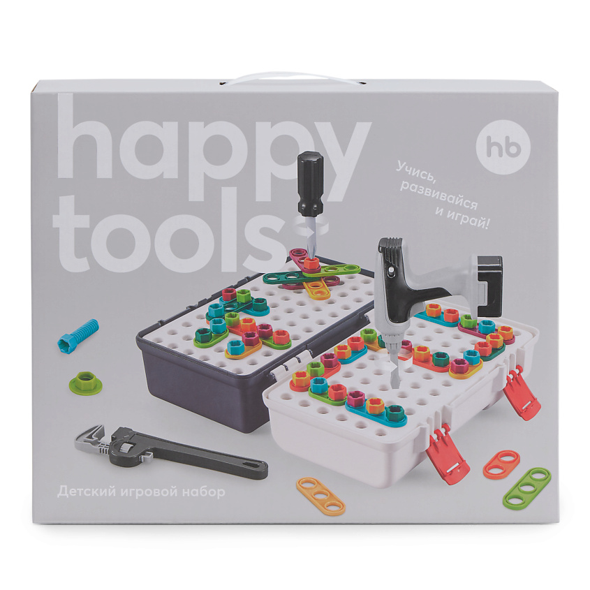 Изображение товара Детский игровой набор HAPPY TOOLS с инструментами для развития мотрики и логики