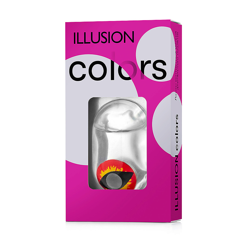 Изображение товара Карнавальные цветные контактные линзы ILLUSION RIO FC-42 Красный без диоптрий