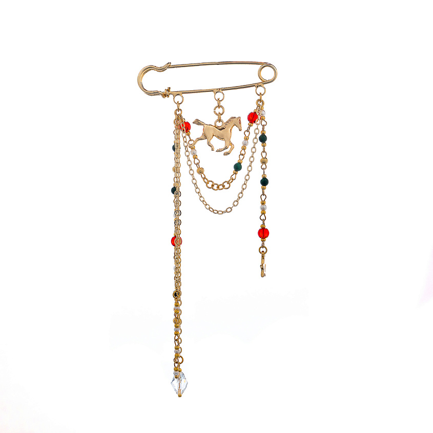 Изображение товара Женская брошь Mustang из бижутерного сплава золотого цвета