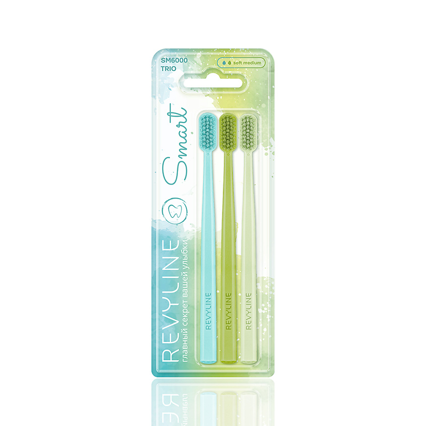 Изображение товара Набор зубных щеток REVYLINE SM6000 Smart Trio 3 шт мягкие щетинки оригинальный дизайн
