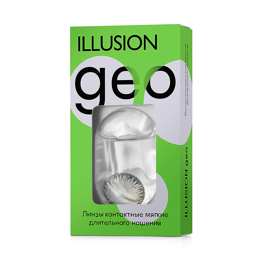 Изображение товара ILLUSION Цветные контактные линзы GEO Magic grey, -1.00 / 8.6 / 14.2 / 2шт.