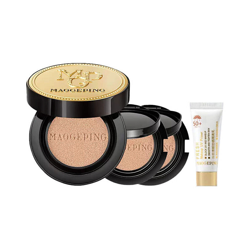 Изображение товара MAOGEPING Набор Luxury Caviar Flawless Cushion + пробник солнцезащитного крема, № 802