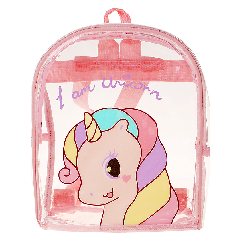 Изображение товара Детский розовый прозрачный рюкзак с единорогом для девочек 3 лет и старше