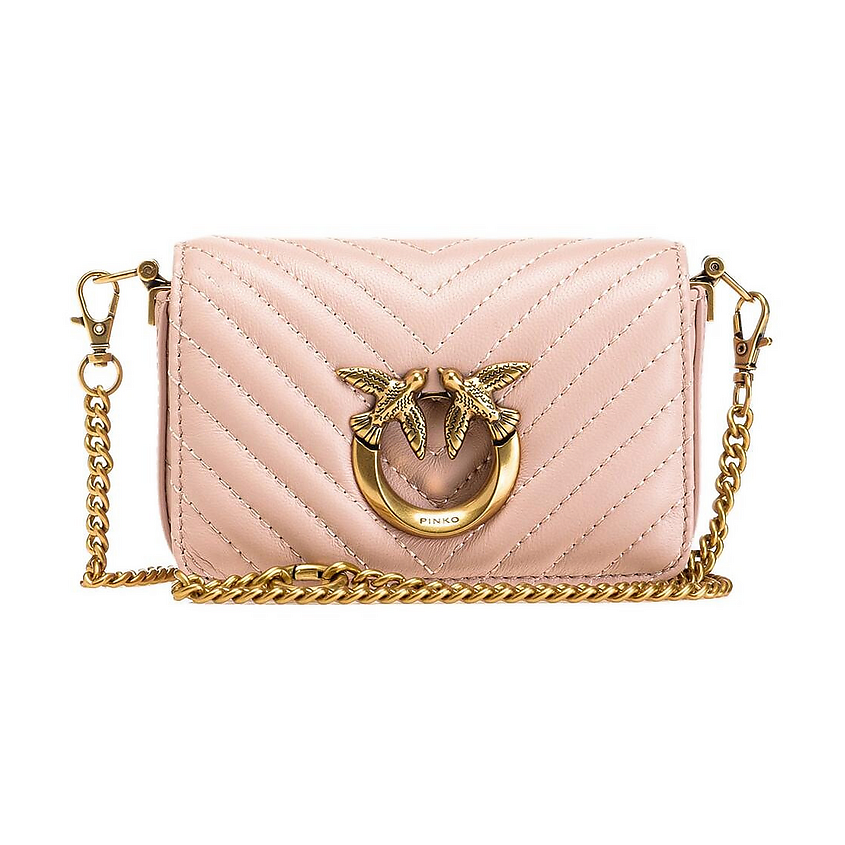Изображение товара PINKO Сумка Nappa Leather Bird Bag, Portable Crossbody Bag, цвет: Светло-розовый, размер: One Size