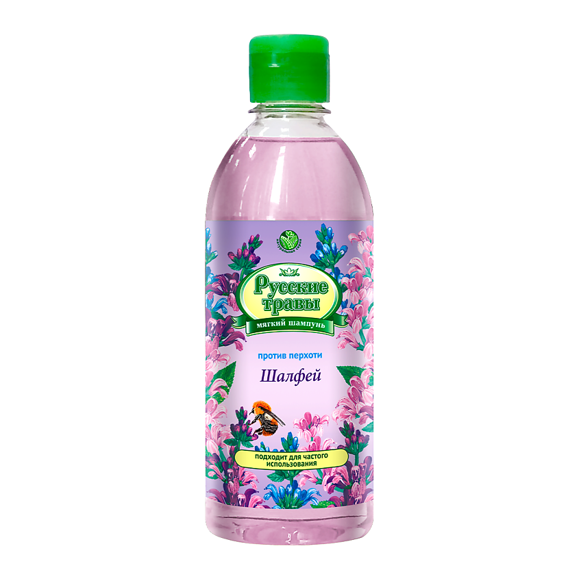 Изображение товара РУССКИЕ ТРАВЫ Шампунь против перхоти с шалфеем для частого использования
