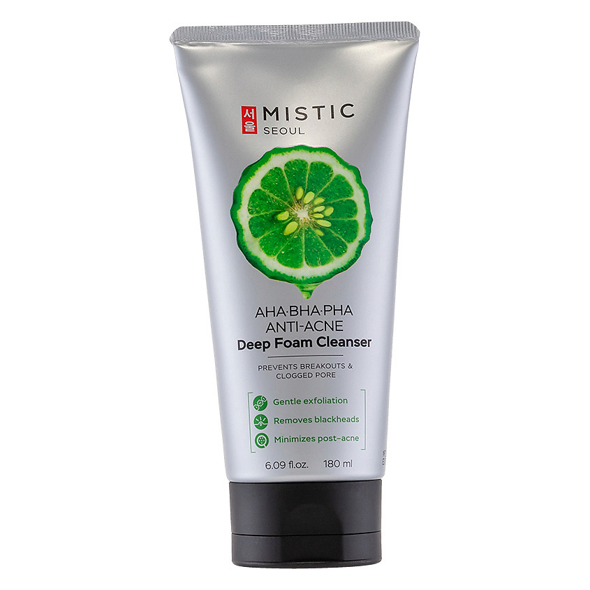Изображение товара MISTIC Пенка для умывания с AHA-BHA-PHA кислотами Anti-Acne Deep Foam Cleanser, 180 мл
