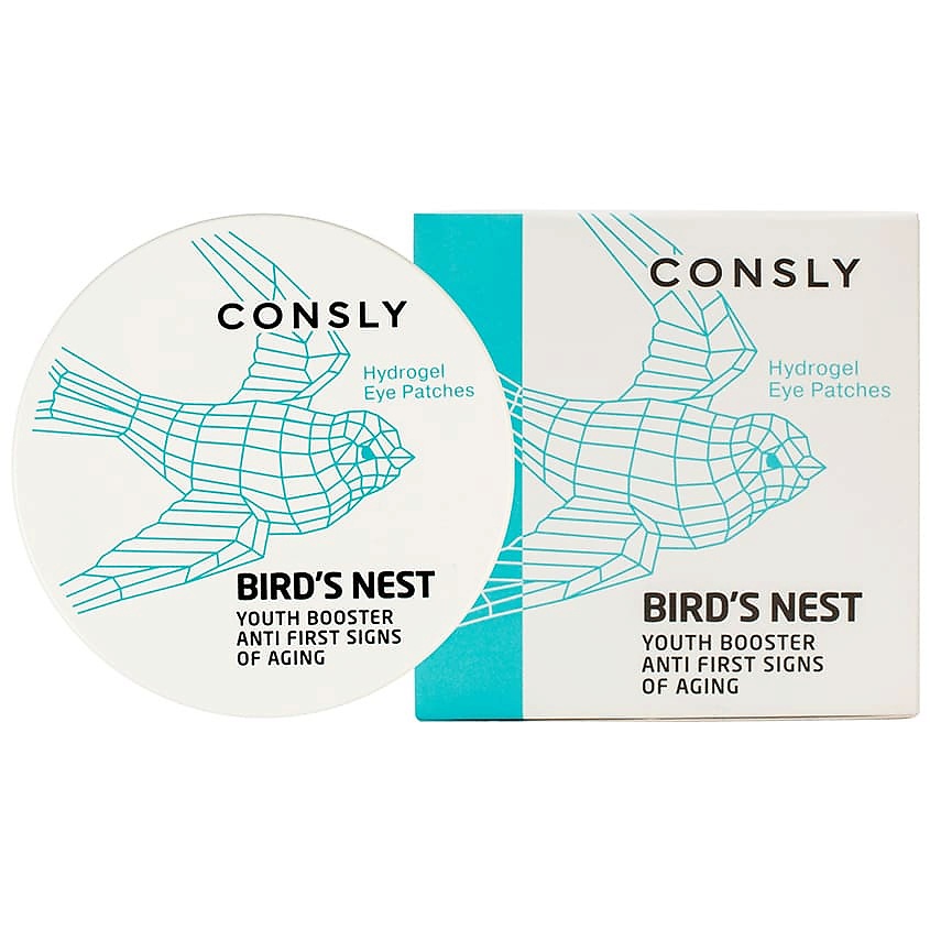 Изображение товара Гидрогелевые патчи для области вокруг глаз CONSLY с экстрактом ласточкиного гнезда, 60 шт