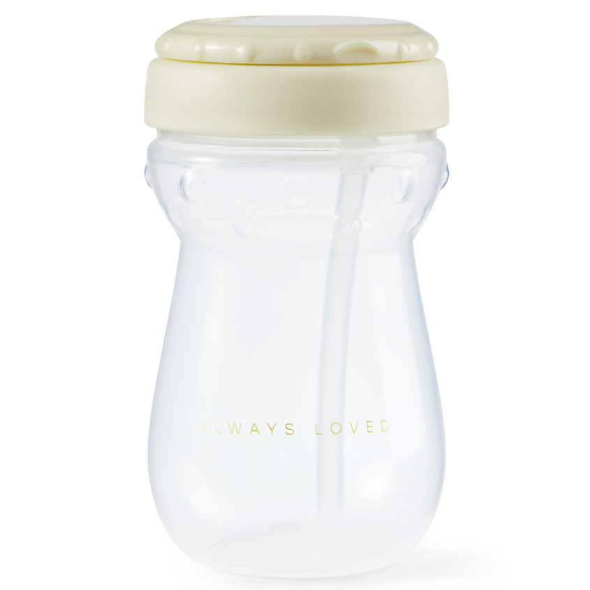 Изображение товара Поильник с трубочкой HAPPY BABY cream безопасный для малышей от 9 месяцев