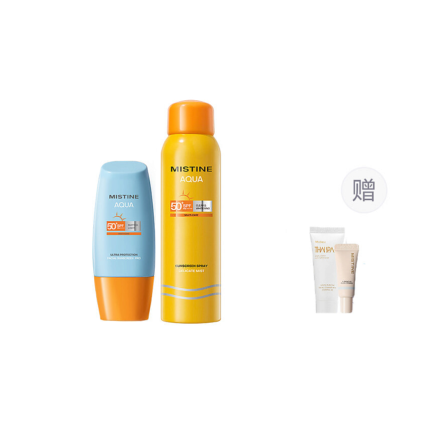 Изображение товара MISTINE Набор солнцезащитных средств Aqua SPF50+ для лица и тела