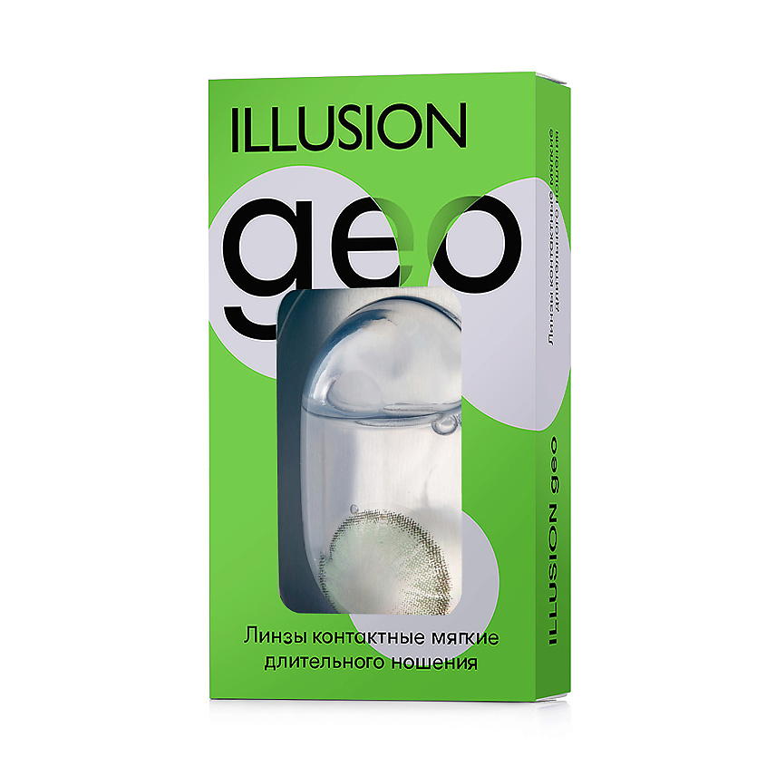 Изображение товара ILLUSION Цветные контактные линзы GEO Diamond green, -5.00 / 8.6 / 14.2 / 2шт.