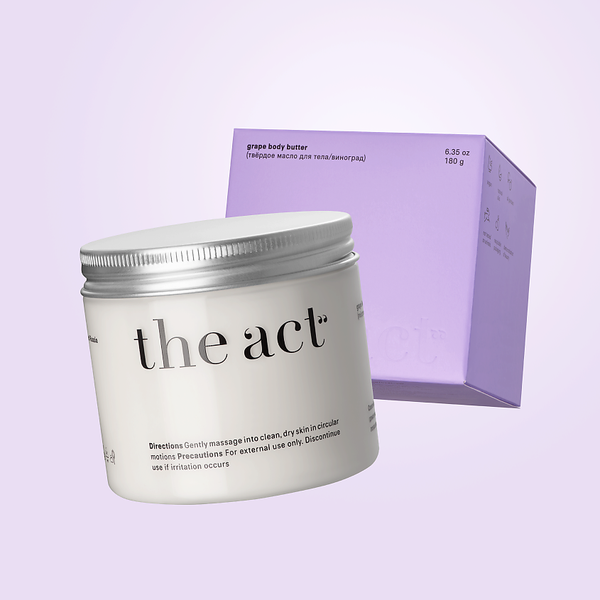 Изображение товара THE ACT Крем-суфле для тела с маслом виноград 180 г универсальный уход