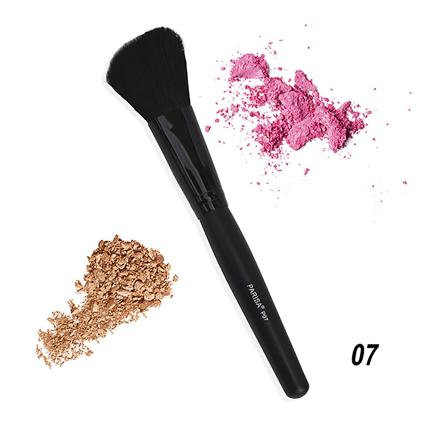 Изображение товара PARISA COSMETICS Кисть для макияжа P-07 для сухих компактных и шариковых корректирующих средств, P-07 100 г