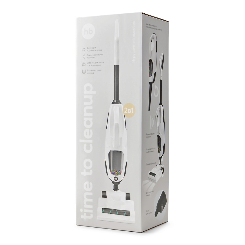 Изображение товара Игрушечный пылесос HAPPY BABY TIME TO CLEANUP для детей, реалистичные звуки, работа на батарейках