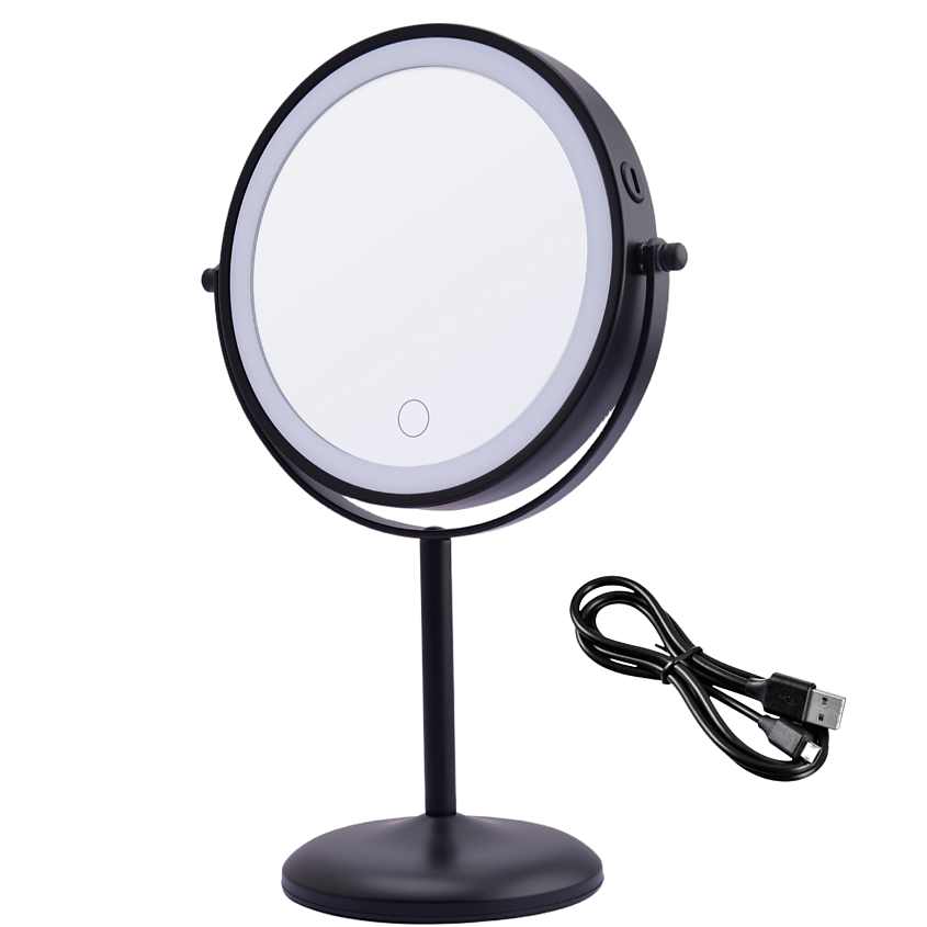 Изображение товара HASTEN Зеркало косметическое настольное с подсветкой, x7 увеличением и диммированием - HAS1824, 1 шт.