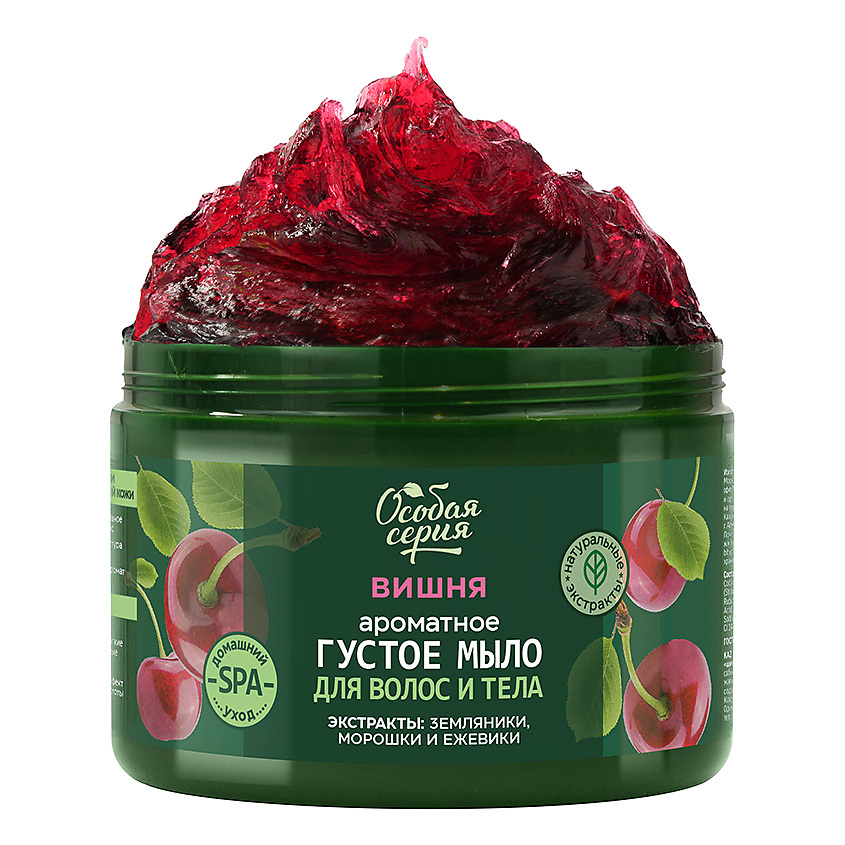 Изображение товара ОСОБАЯ СЕРИЯ Ароматное густое мыло для волос и тела Вишня, увлажнение и сияние, 500 мл