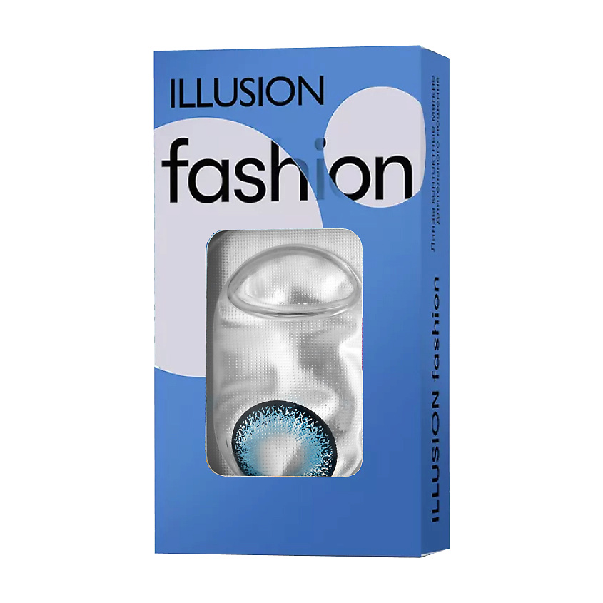 Изображение товара ILLUSION Цветные контактные линзы fashion ADONIS blue, 0.00 / 8.6 / 14.5 / 2шт.