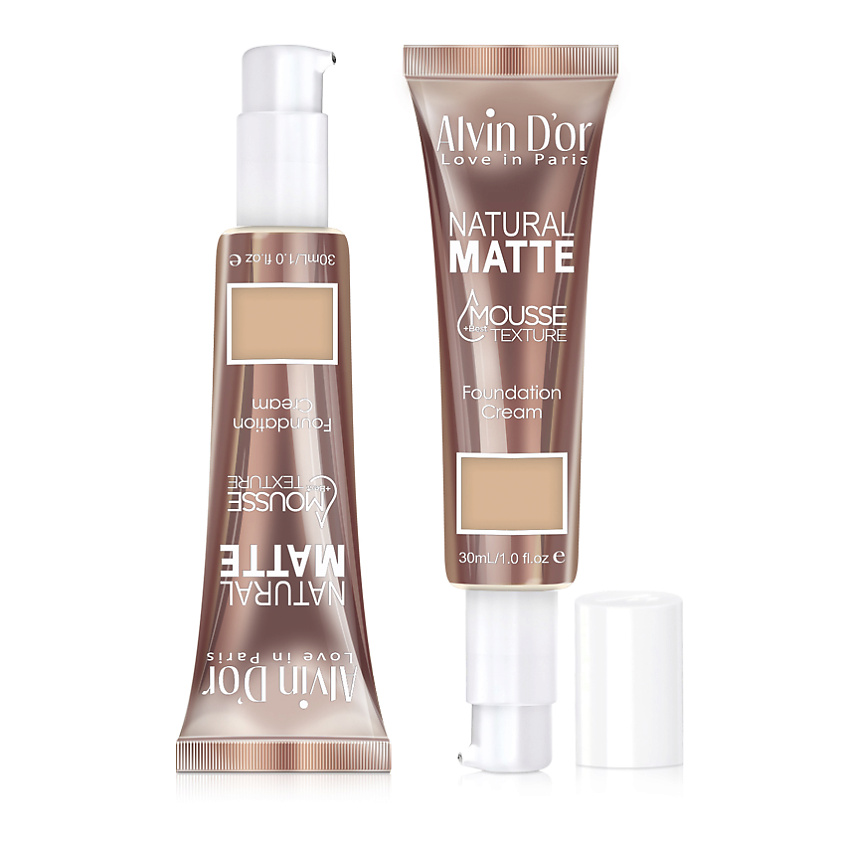 Изображение товара Тональный крем-мусс ALVIN D'OR Natural matte mousse тон 02 натуральный бежевый