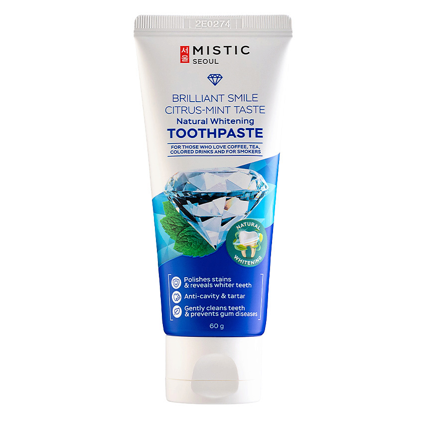 Изображение товара MISTIC Отбеливающая паста Natural Whitening Toothpaste Brilliant Smile Citrus-Mint Taste, 60 г
