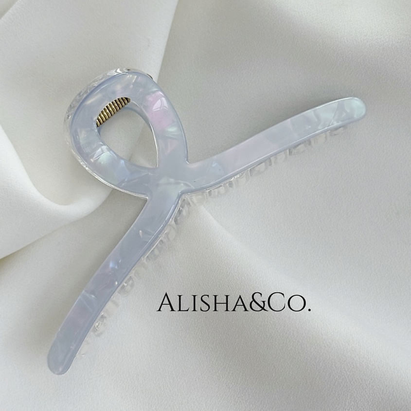 Изображение товара ALISHA&CO. Крабик для волос Premium Pearl XL, голубой