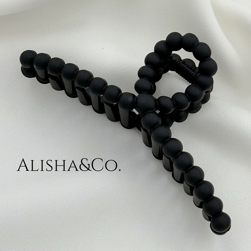 Изображение товара ALISHA&CO. Крабик для волос большой Soft touch Bubbles, черный