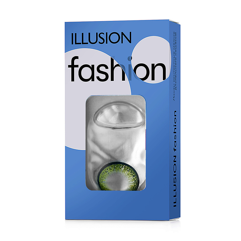 Изображение товара ILLUSION Цветные контактные линзы fashion ADONIS green, -2.00 / 8.6 / 14.5 / 2шт.