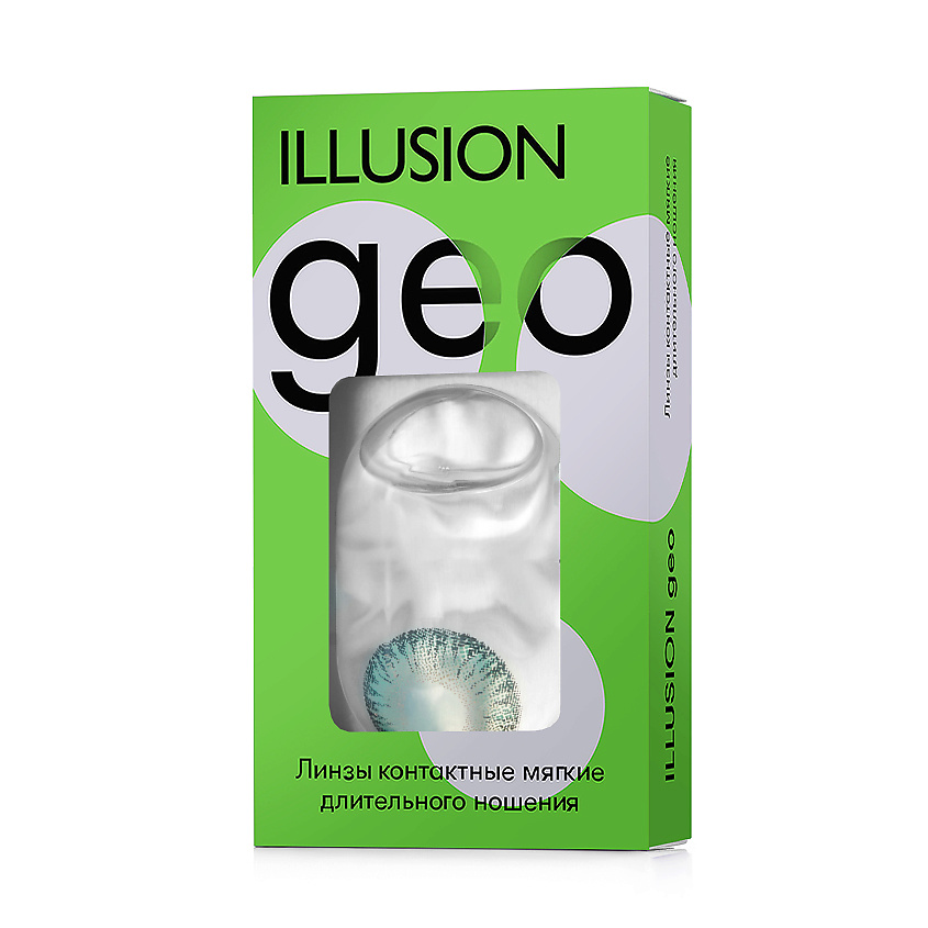 Изображение товара ILLUSION Цветные контактные линзы GEO Magic green, -2.00 / 8.6 / 14.2 / 2шт.