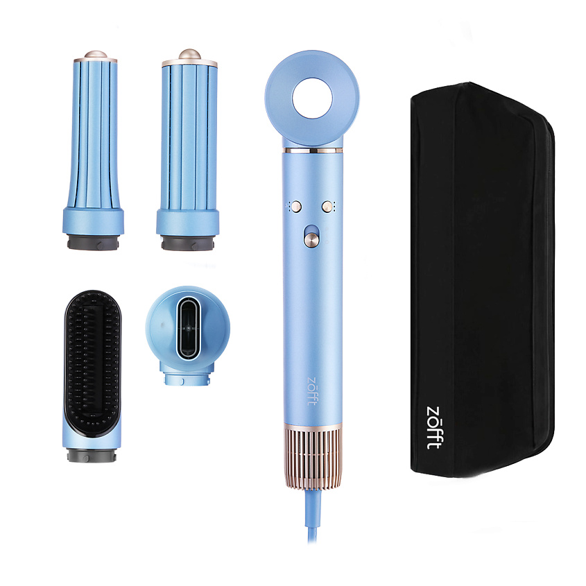 Изображение товара ZOFFT Профессиональный фен-стайлер для волос Essential (S300) + сумка, Голубой