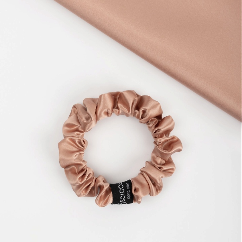 Изображение товара Шёлковая резинка для волос SCICOSMO телесная 2 см натуральный шелк