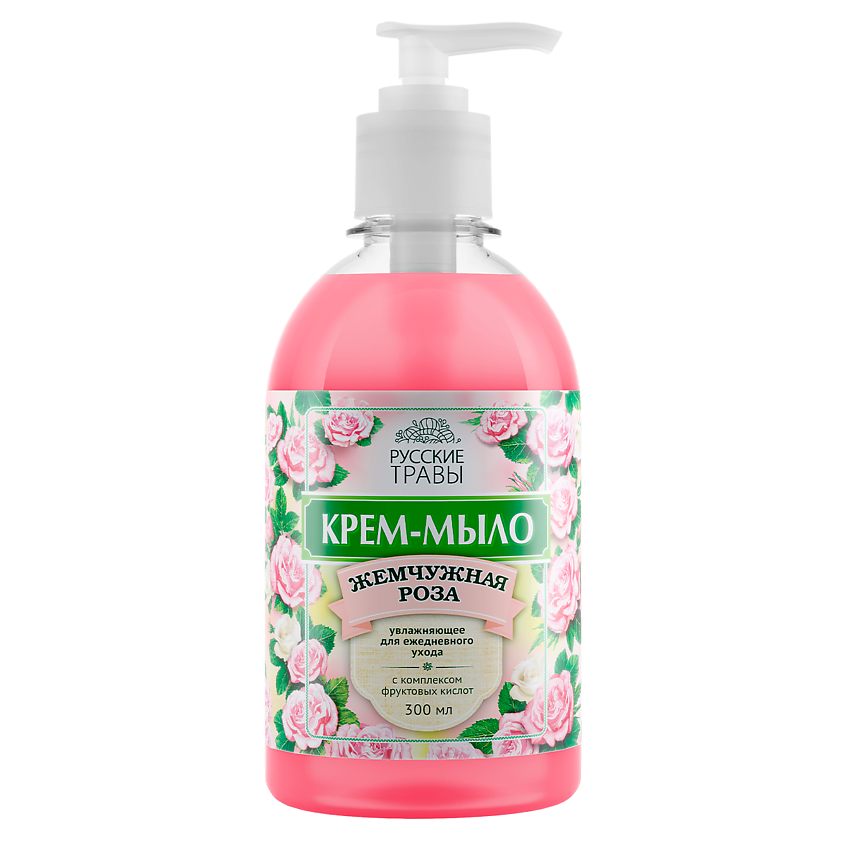 Изображение товара Крем-мыло жидкое РУССКИЕ ТРАВЫ Жемчужная роза 1 шт. для ежедневного ухода за кожей