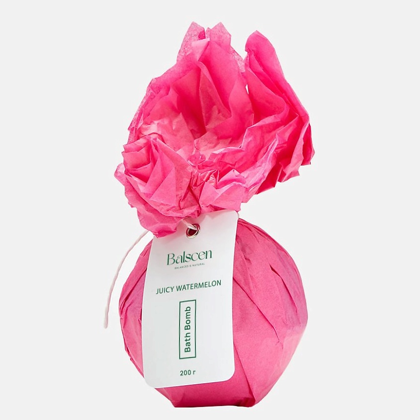 Изображение товара Бомбочка для ванны BALSCEN Сочный Арбуз большая с ароматом фруктов и увлажнением