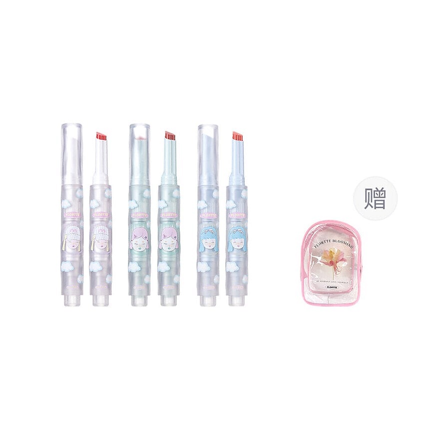 Изображение товара Набор помад FLORTTE Wackky Girl's World Solid Lip Mud 1.4 г × 3 шт