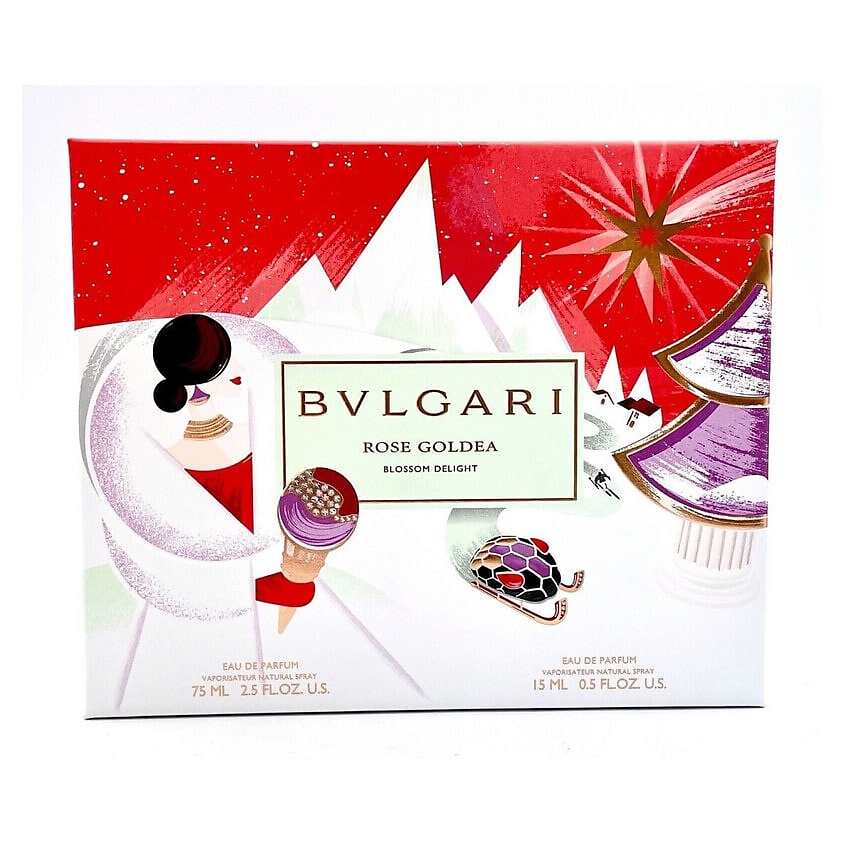 Изображение товара Набор парфюмерной воды BVLGARI Rose Goldea Blossom Delight 75 мл + миниатюра 15 мл женский